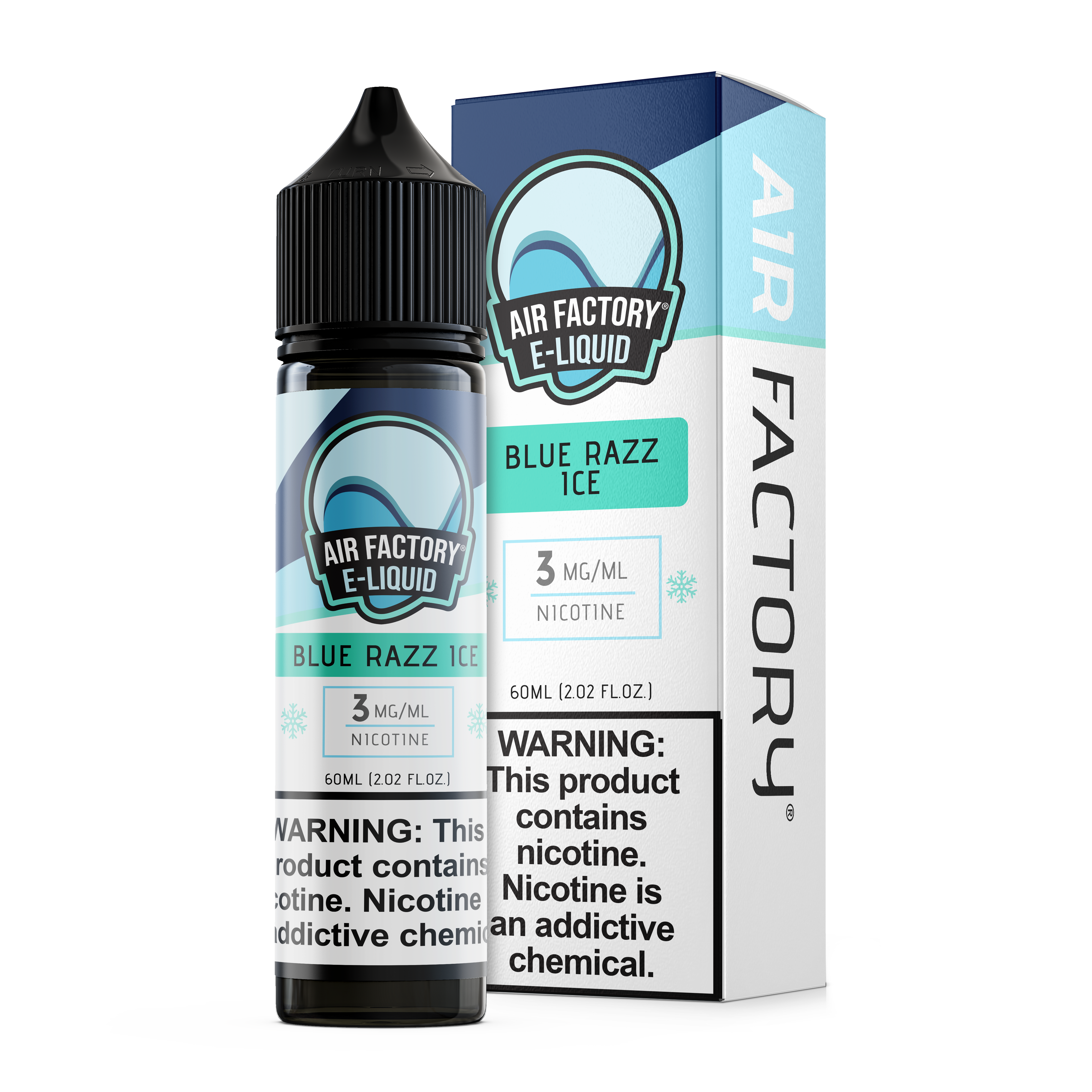 Air Factory Blue Razz Ice 60ml e-liquid bottle