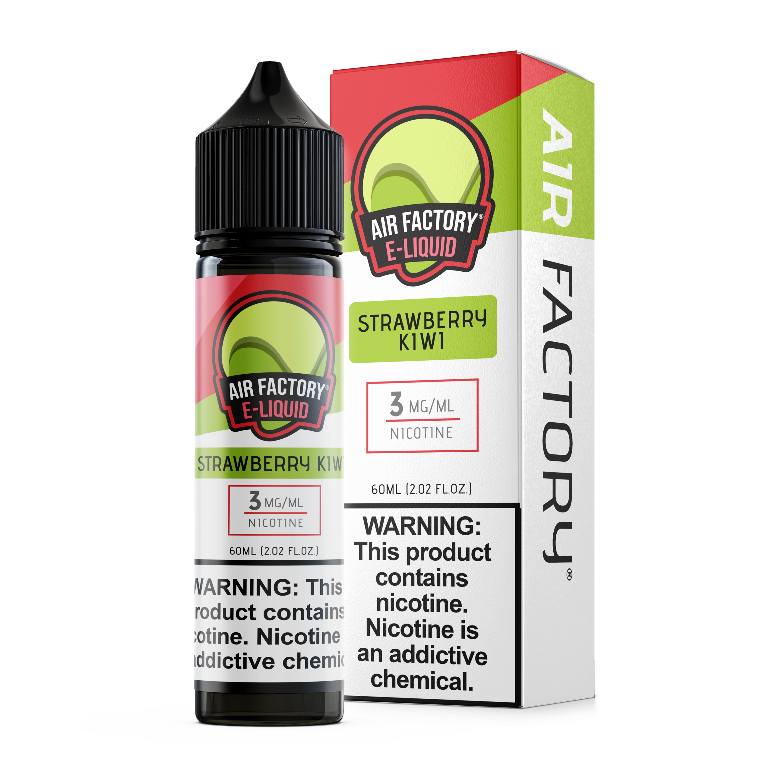 Air Factory Strawberry Kiwi Duo e-liquid 60ml 3mg nicotine